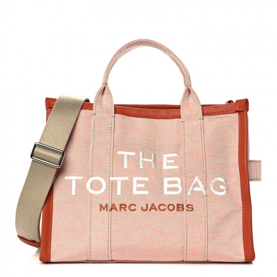 MARC JACOBS Cotton Canvas The Summer Small Tote Bag Orange Rust