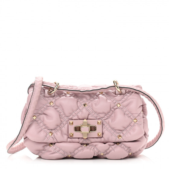 VALENTINO GARAVANI Nappa Small Spikeme Shoulder Bag Water Lilac