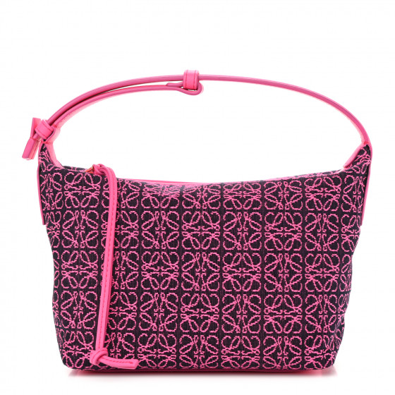 LOEWE Jacquard Anagram Calfskin Cubi Bag Pink