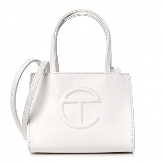 TELFAR Vegan Leather Small Shopping Bag White
