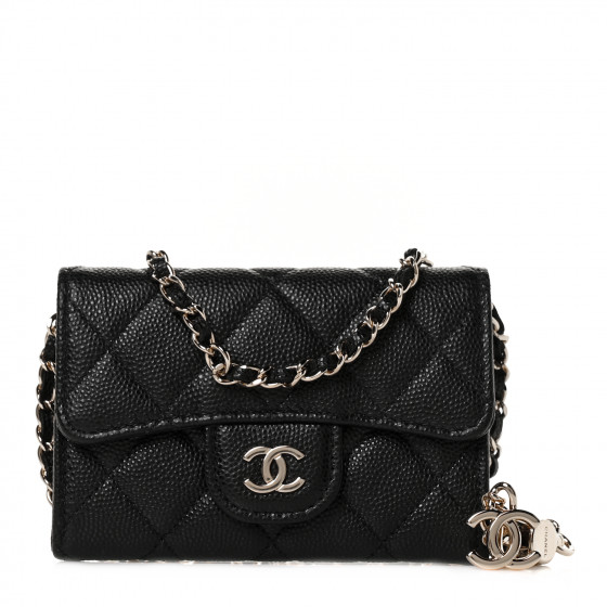 CHANEL Caviar Quilted Flap Classic Belt Bag Black