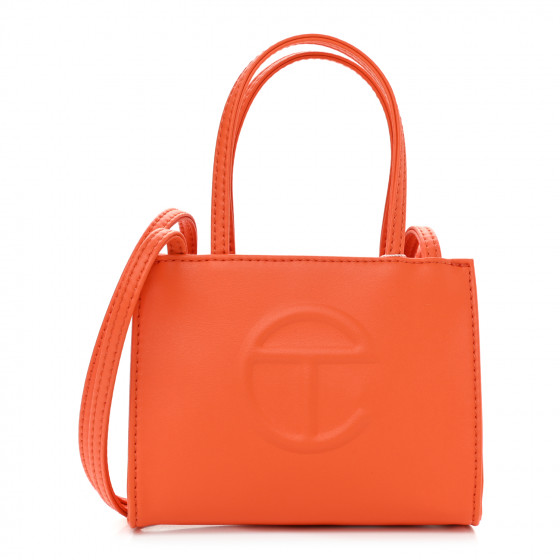 TELFAR Vegan Leather Small Shopping Bag Orange