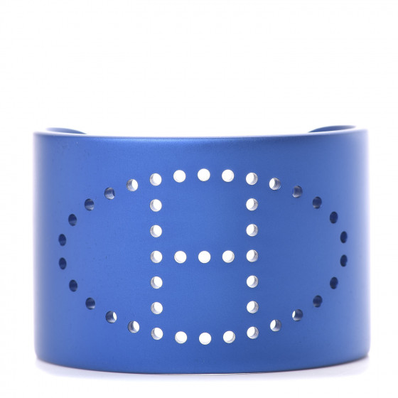 HERMES Aluminium Evelyne Sunset Cuff Bracelet T2 Bleu Egee
