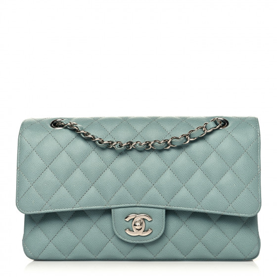 CHANEL Caviar Quilted Medium Double Flap Green
