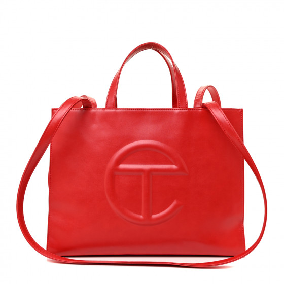TELFAR Vegan Leather Medium Shopping Bag Red
