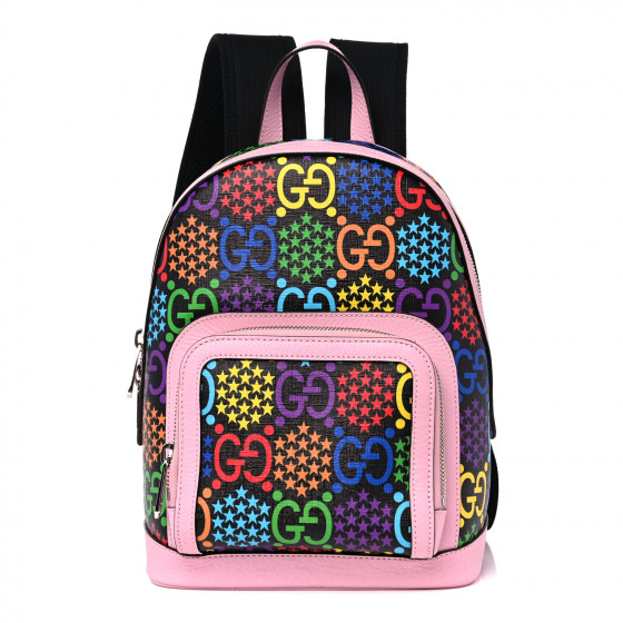 GUCCI GG Supreme Monogram Psychedelic Small Backpack Pink Multicolor