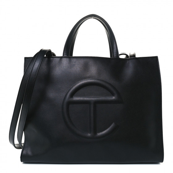 TELFAR Vegan Leather Medium Shopping Bag Black