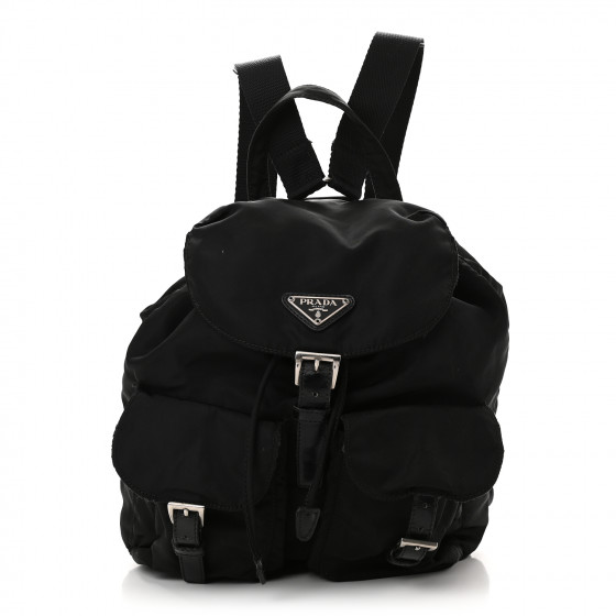 PRADA Nylon Vela Medium Backpack Black