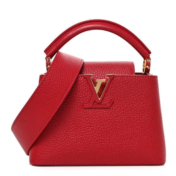 LOUIS VUITTON Taurillon Mini Capucines Scarlet