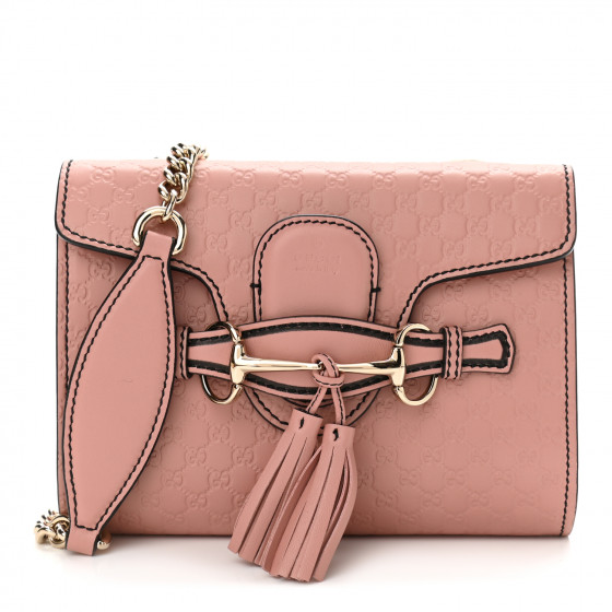 GUCCI Microguccissima Mini Emily Shoulder Bag Soft Pink