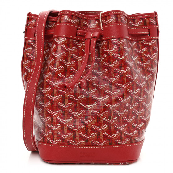 GOYARD Goyardine Petit Flot Bucket Bag PM Red