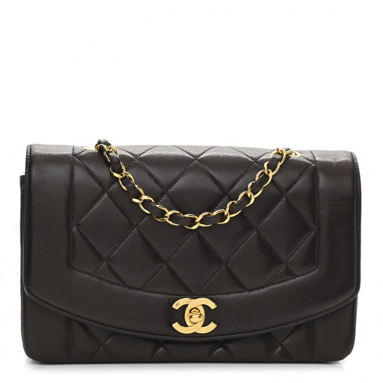 CHANEL Lambskin Quilted Small Single Flap Brown