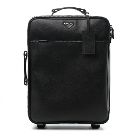 PRADA Saffiano Rolling Suitcase Black