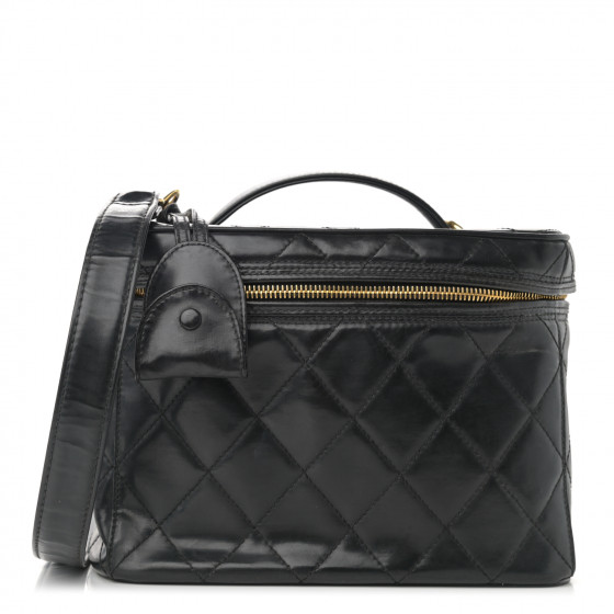 CHANEL Lambskin Quilted Vanity Pouch Black