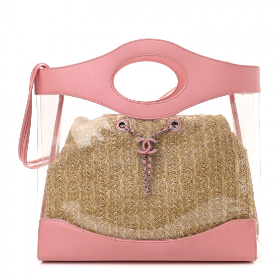 CHANEL Calfskin PVC Chanel 31 Bag Pink