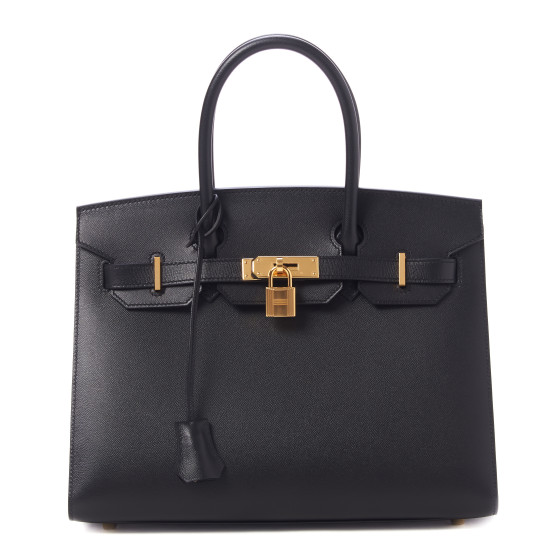 HERMES Madame Calfskin Birkin Sellier 30 Black