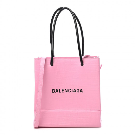 BALENCIAGA Calfskin Logo XXS Shopping Tote Pink