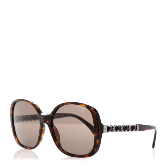 CHANEL Acetate Chain Sunglasses 5470-Q-A Dark Havana