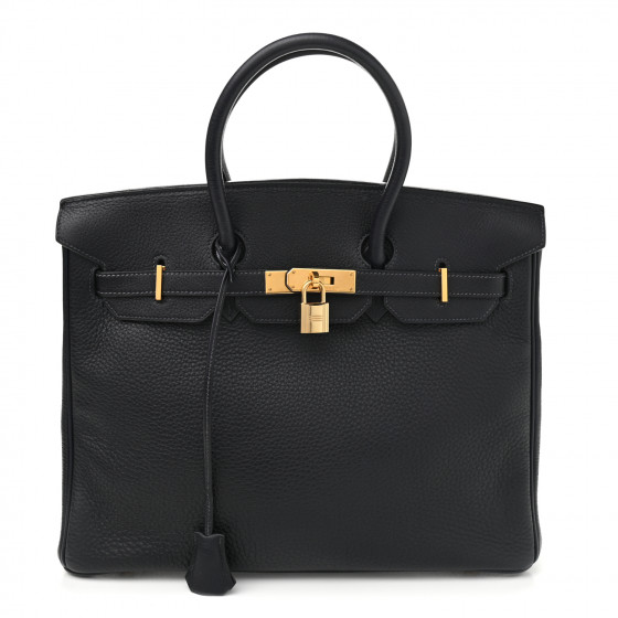 HERMES Taurillon Clemence Birkin 35 Bleu Indigo
