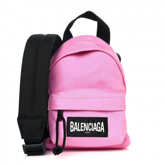 BALENCIAGA Nylon Oversized Mini Backpack Pink