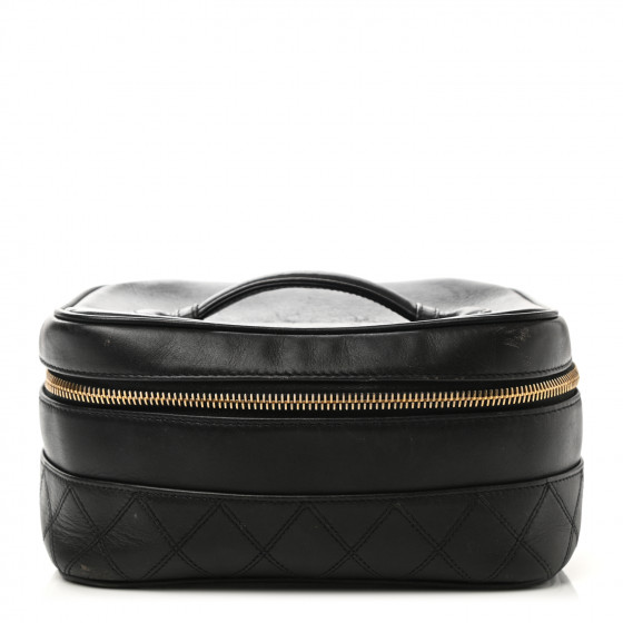 CHANEL Lambskin Vanity Cosmetic Bag Black