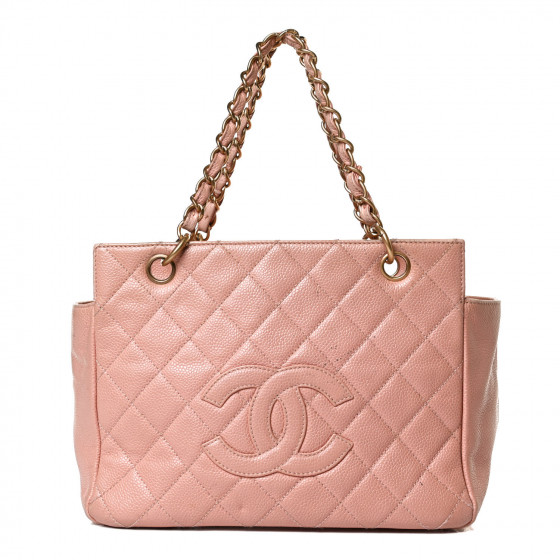 CHANEL Caviar Quilted Petit Timeless Shopping Tote PTT Pink